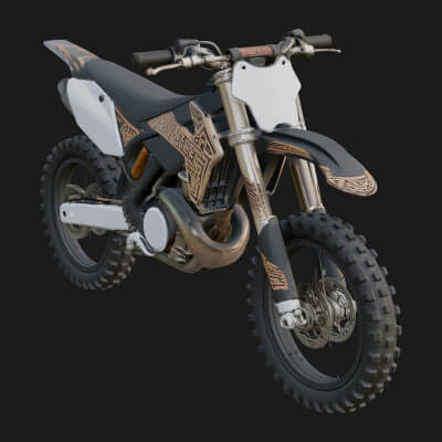 Dirt Bike Motorcycle Model Design 7 3D Print Model