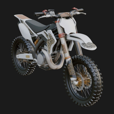 Dirt Bike Motorcycle Model Design 8 3D Print Model