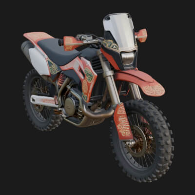 Dirt Bike Motorcycle Model Design 9 3D Print Model
