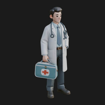 Doctor Man Statue Design 1 3D Print Model