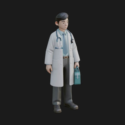 Doctor Man Statue Design 2 3D Print Model