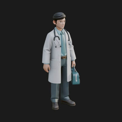 Doctor Man Statue Design 3 3D Print Model