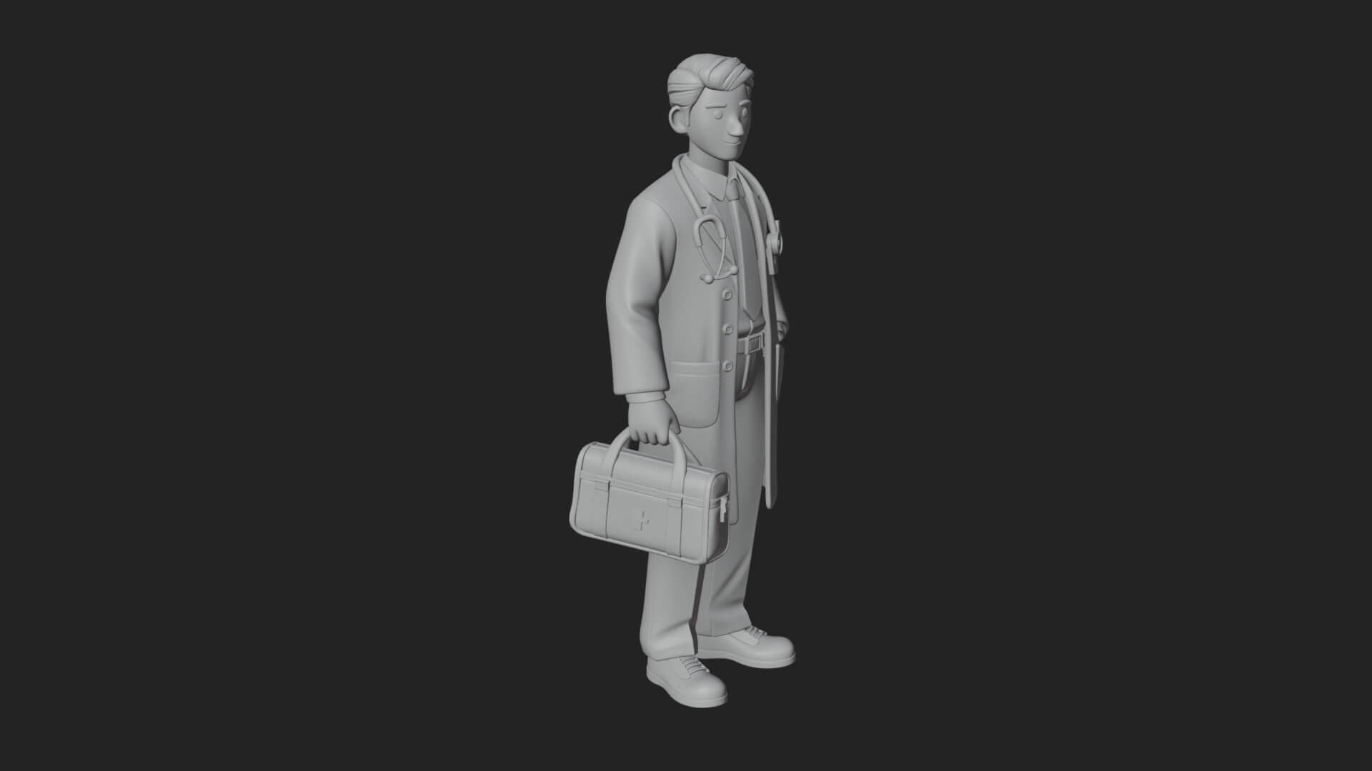 Doctor Man Statue Design 4 3D Print Model 3D Model
