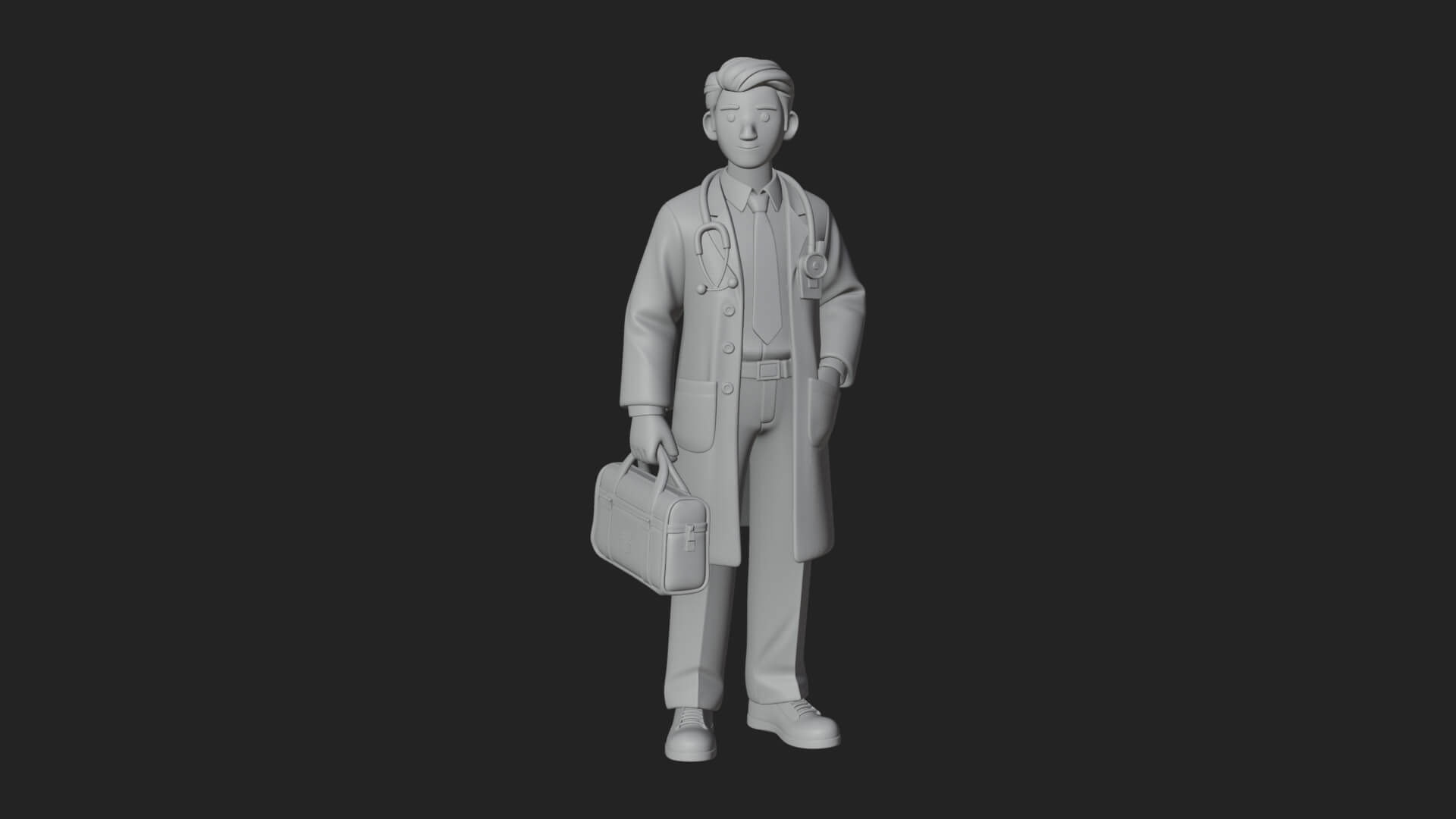 Doctor Man Statue Design 4 3D Print Model 3D Model