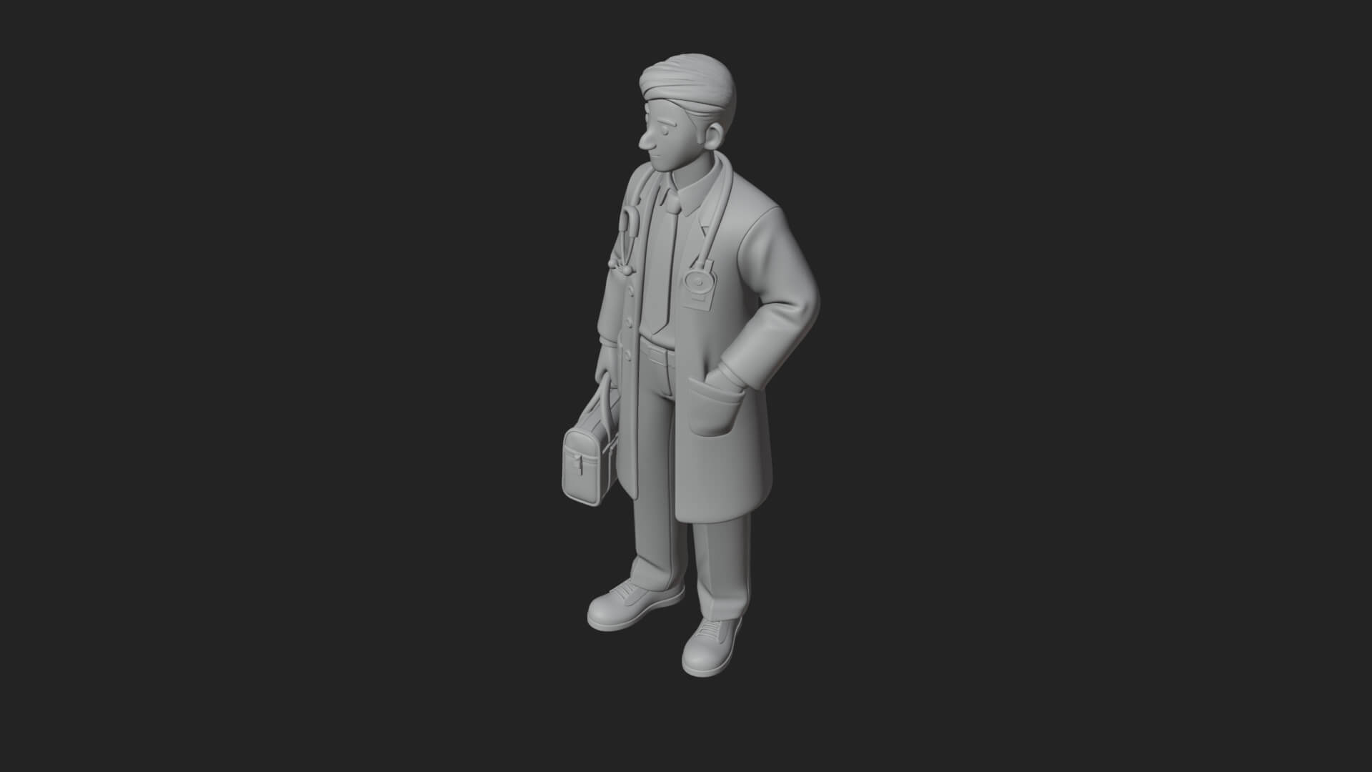 Doctor Man Statue Design 4 3D Print Model 3D Model