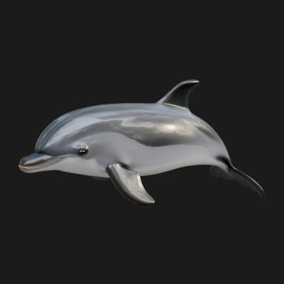 Dolphin Statue Design 2 3D Print Model