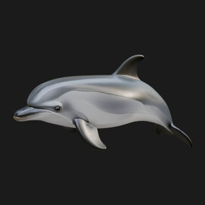 Dolphin Statue Design 3 3D Print Model