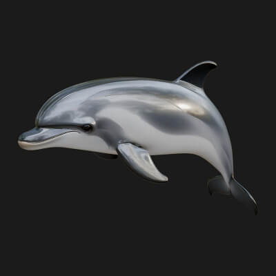 Dolphin Statue Design 4 3D Print Model