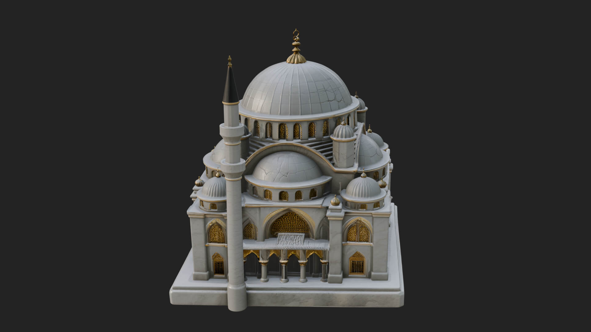 Domed Mosque Temple Design 11 3D Print Model 3D Model