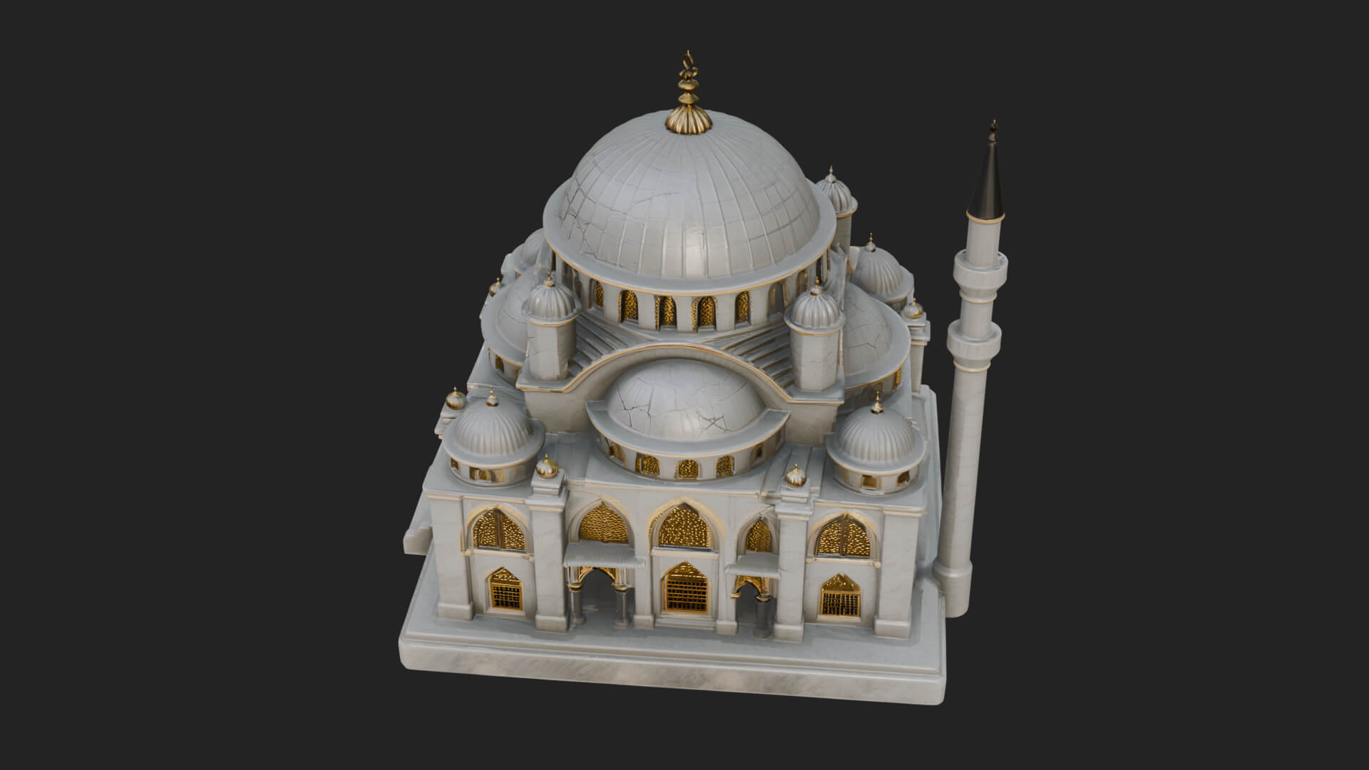 Domed Mosque Temple Design 11 3D Print Model 3D Model