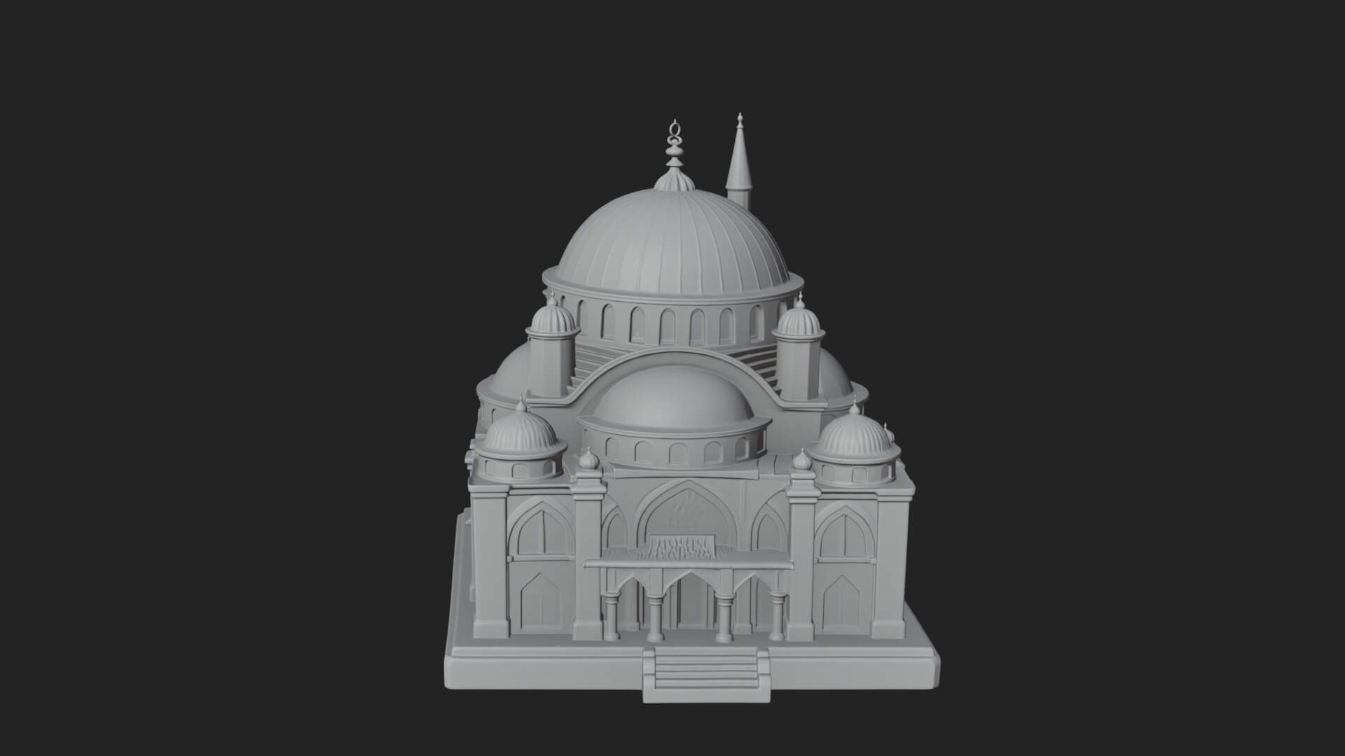 Domed Mosque Temple Design 11 3D Print Model 3D Model