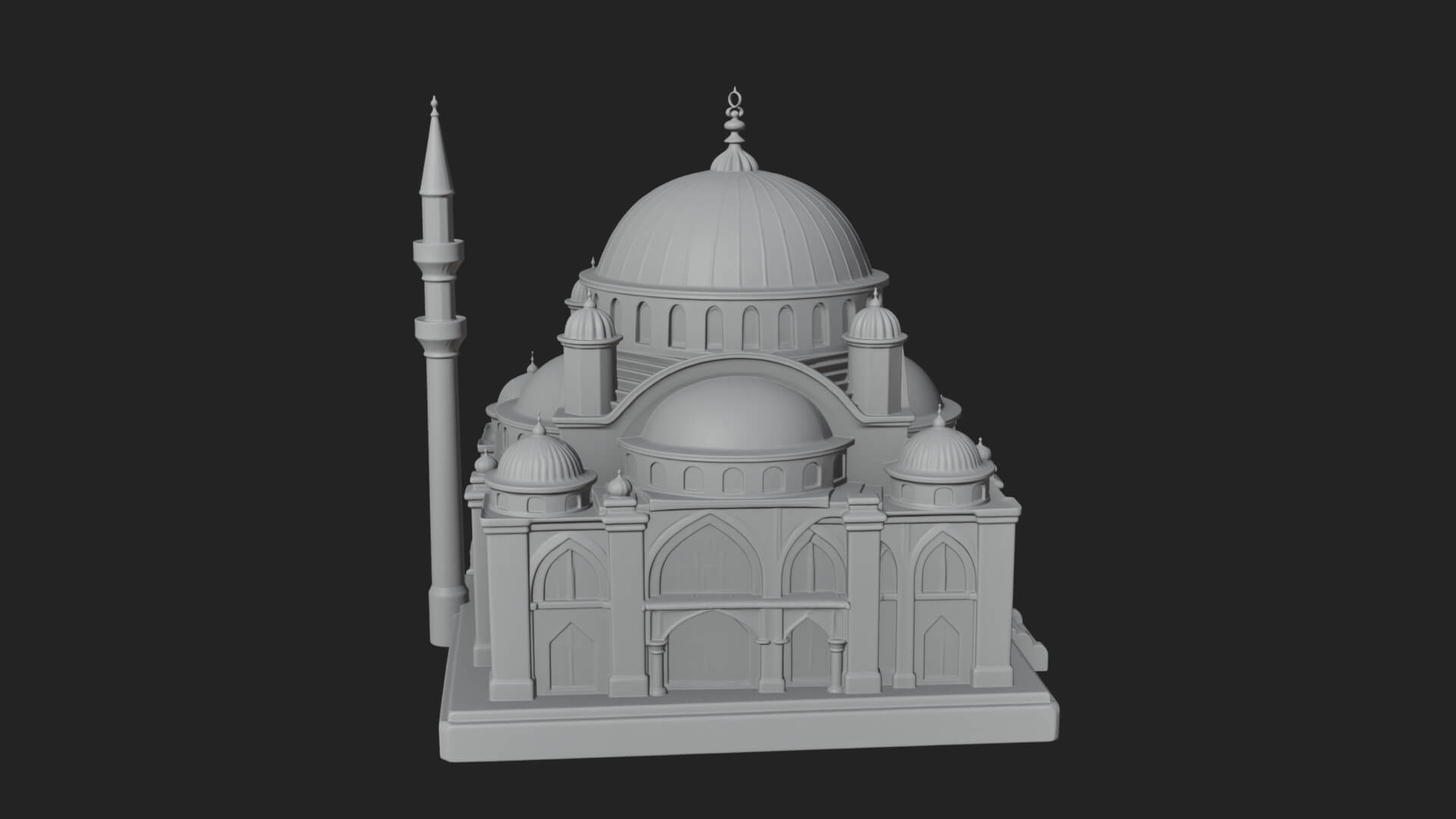 Domed Mosque Temple Design 11 3D Print Model 3D Model