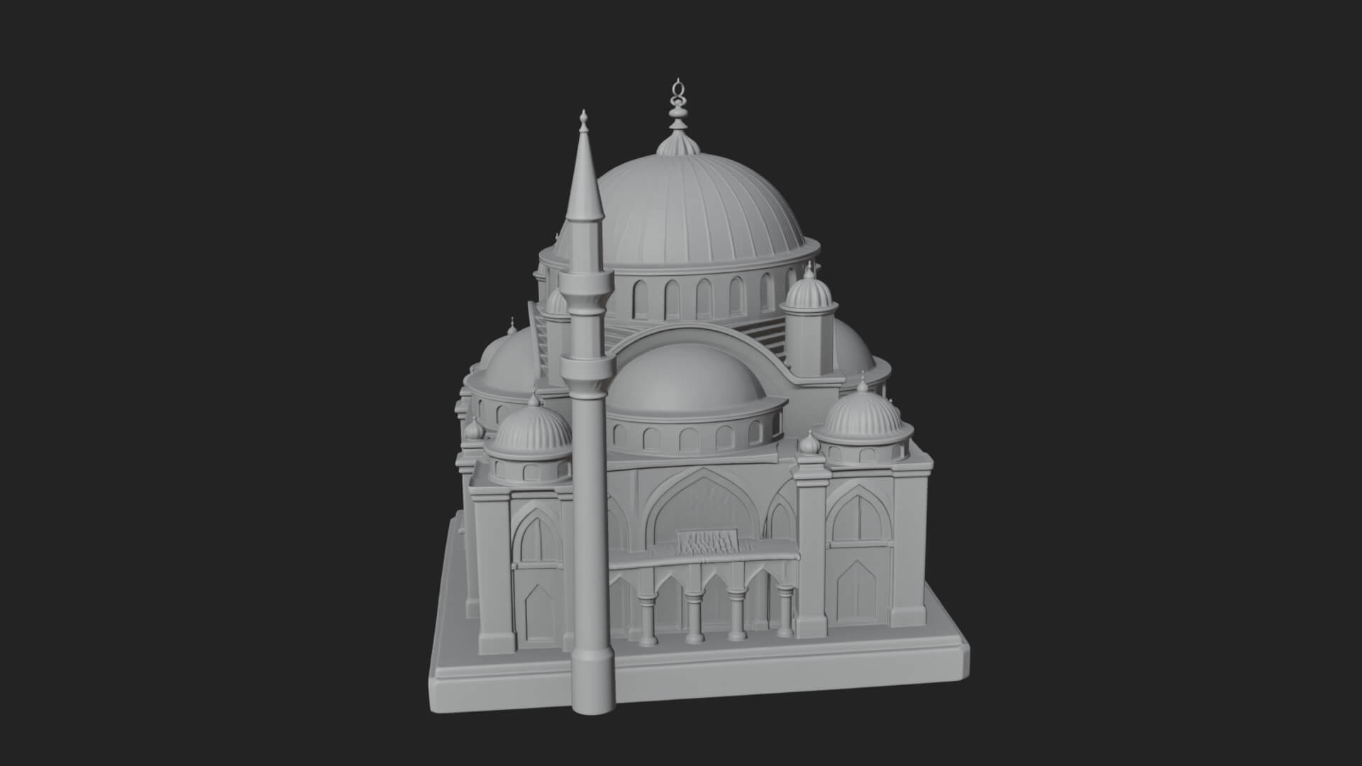 Domed Mosque Temple Design 11 3D Print Model 3D Model