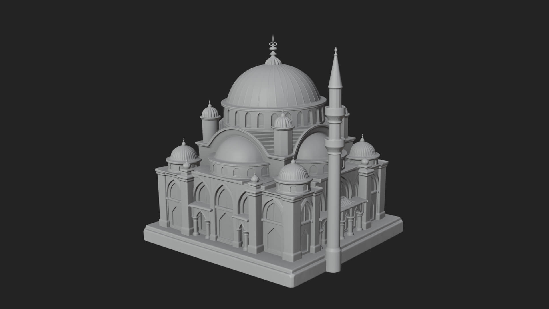 Domed Mosque Temple Design 11 3D Print Model 3D Model