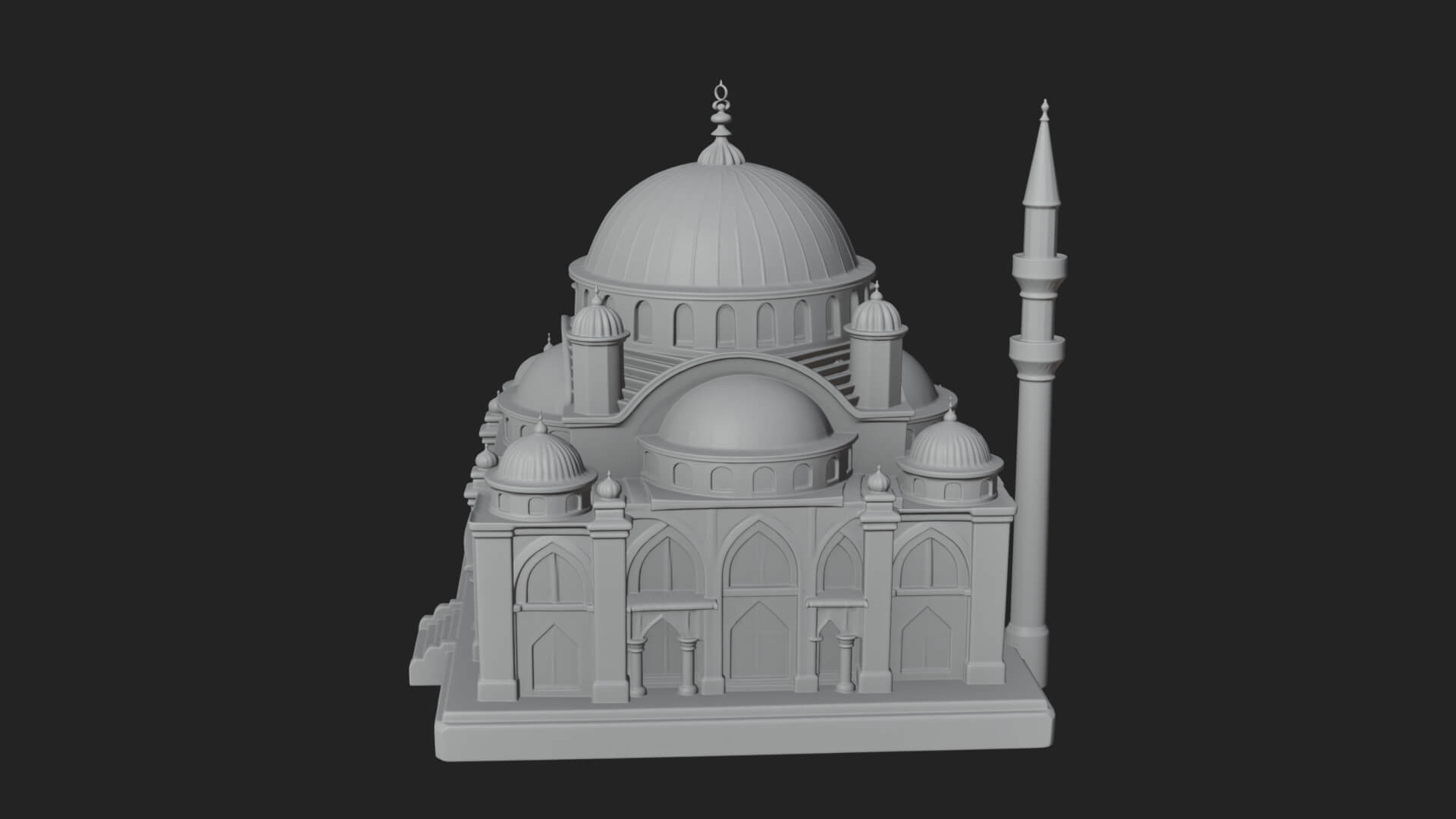 Domed Mosque Temple Design 11 3D Print Model 3D Model
