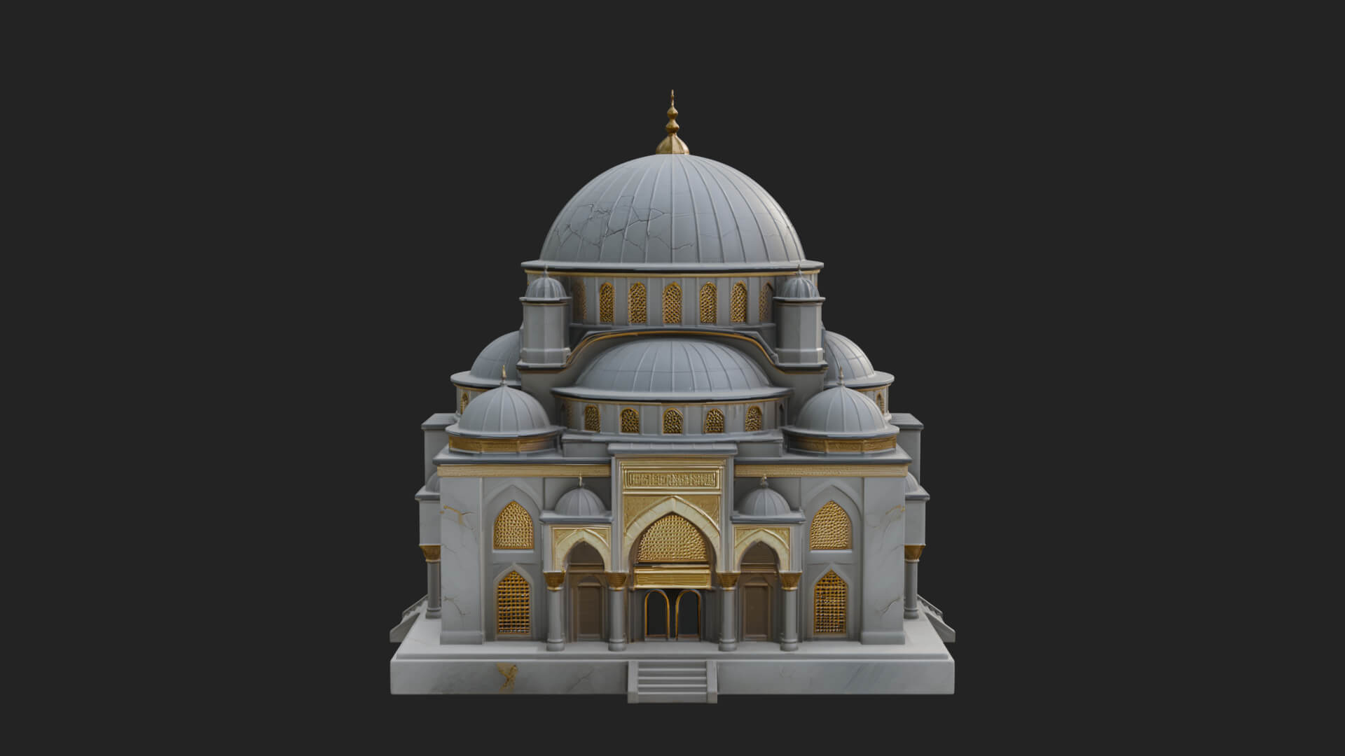 Domed Mosque Temple Design 12 3D Print Model 3D Model