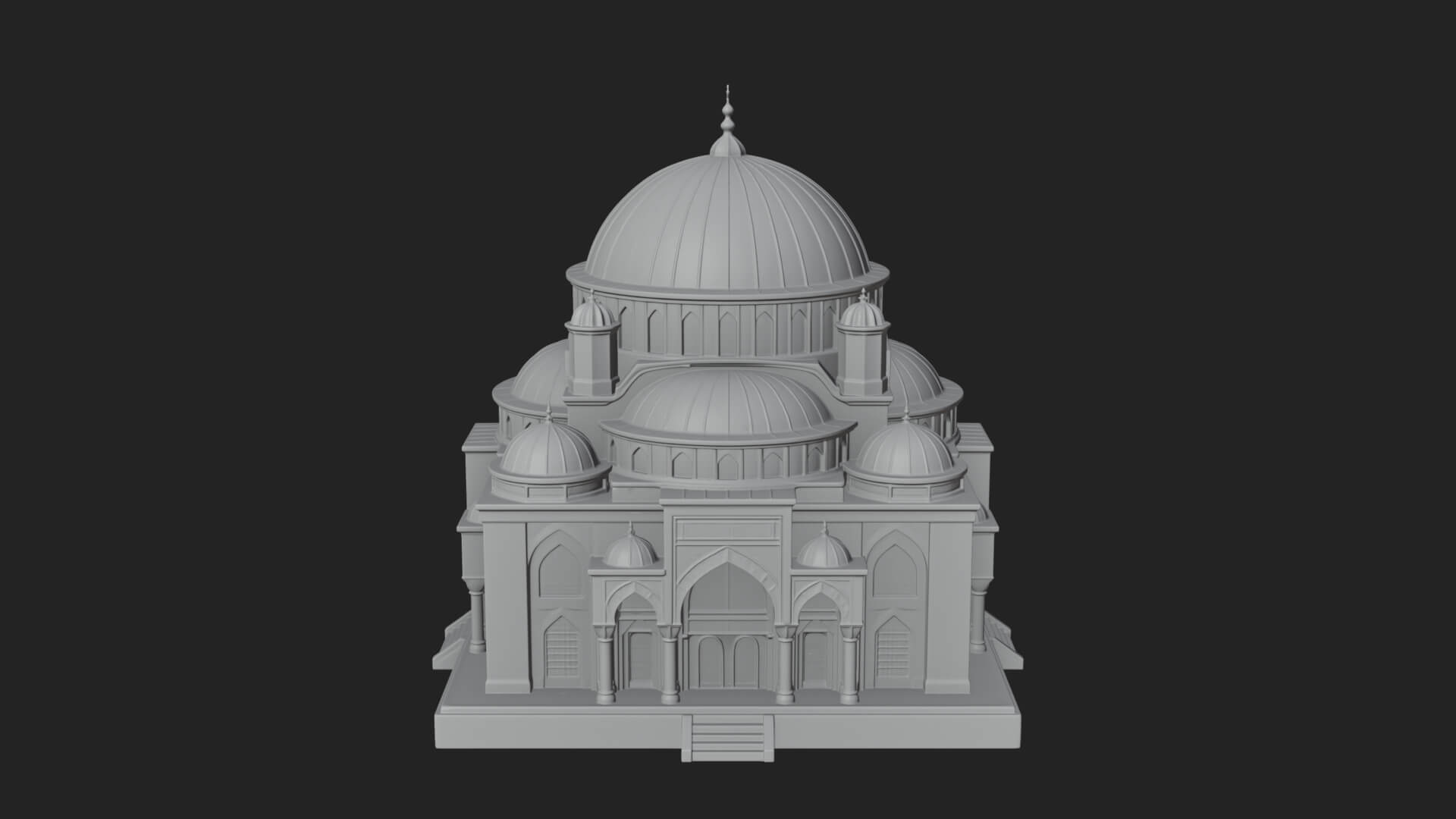 Domed Mosque Temple Design 12 3D Print Model 3D Model