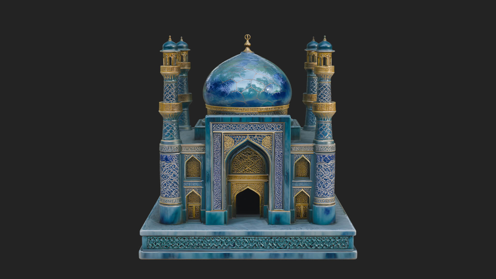 Domed Mosque Temple Design 13 3D Print Model 3D Model