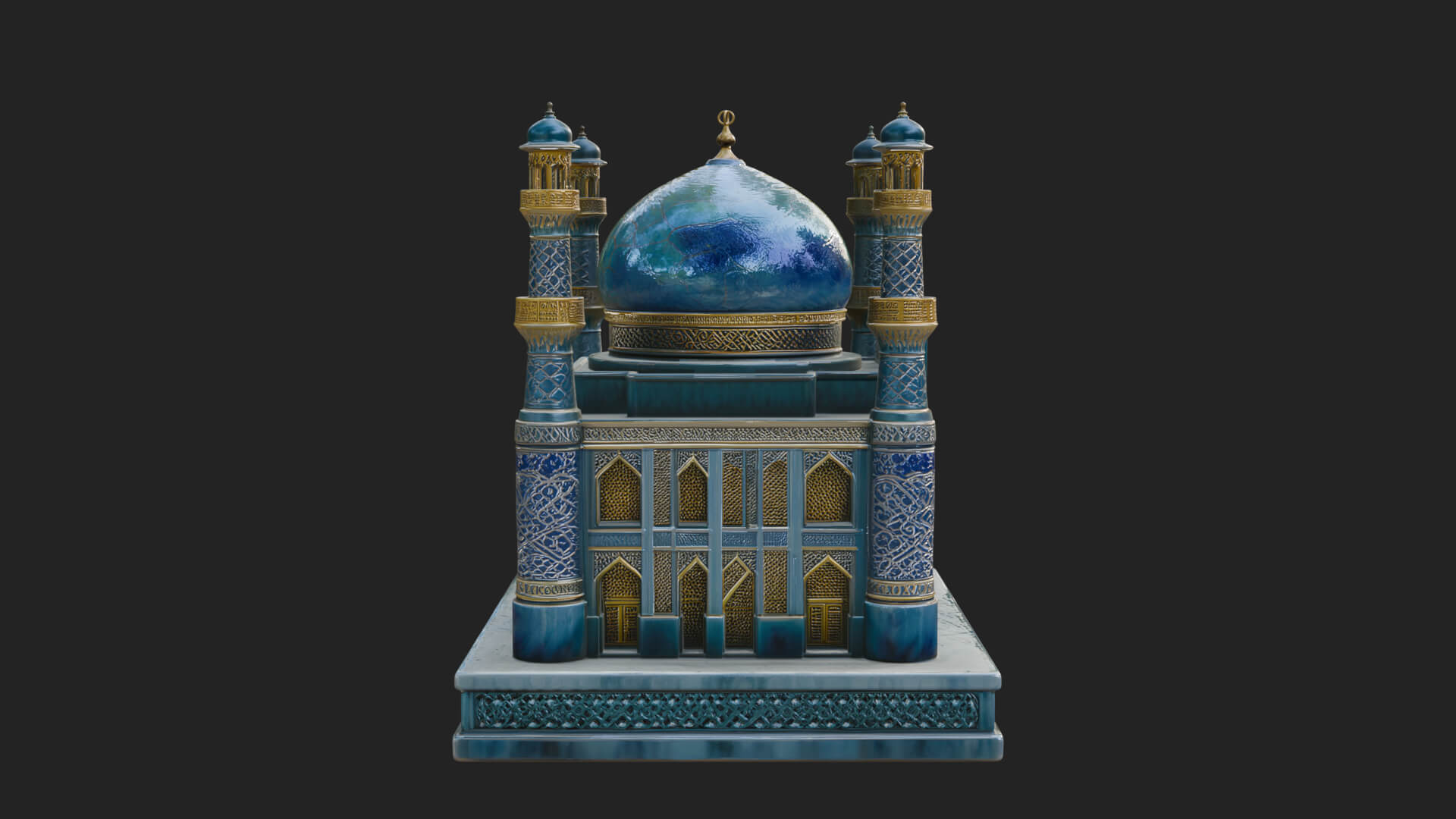 Domed Mosque Temple Design 13 3D Print Model 3D Model