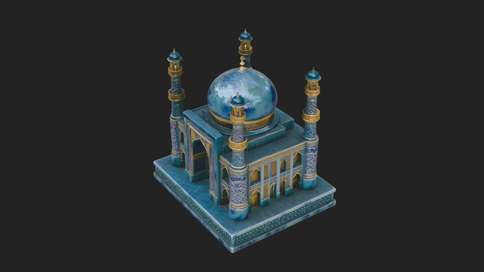 Domed Mosque Temple Design 13 3D Print Model 3D Model