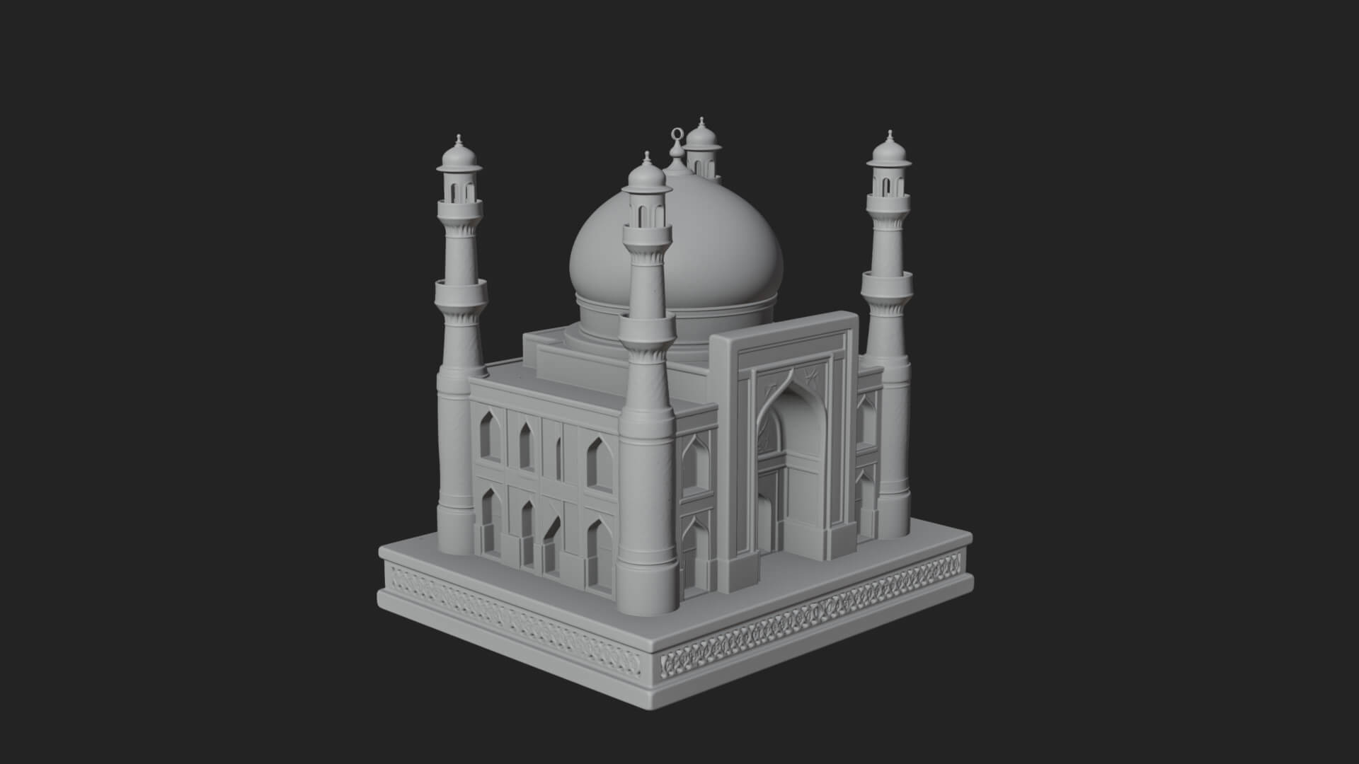 Domed Mosque Temple Design 13 3D Print Model 3D Model