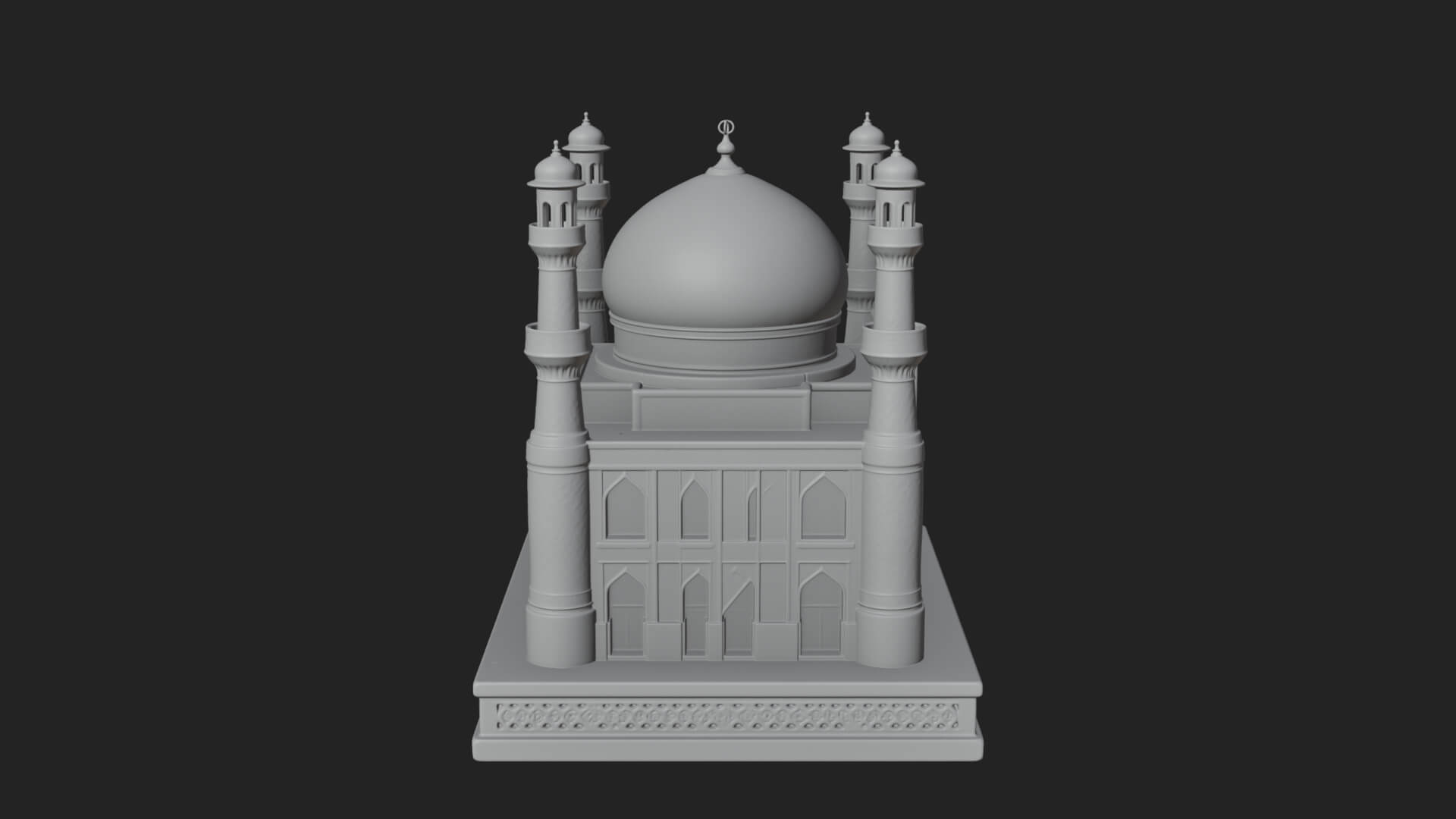 Domed Mosque Temple Design 13 3D Print Model 3D Model