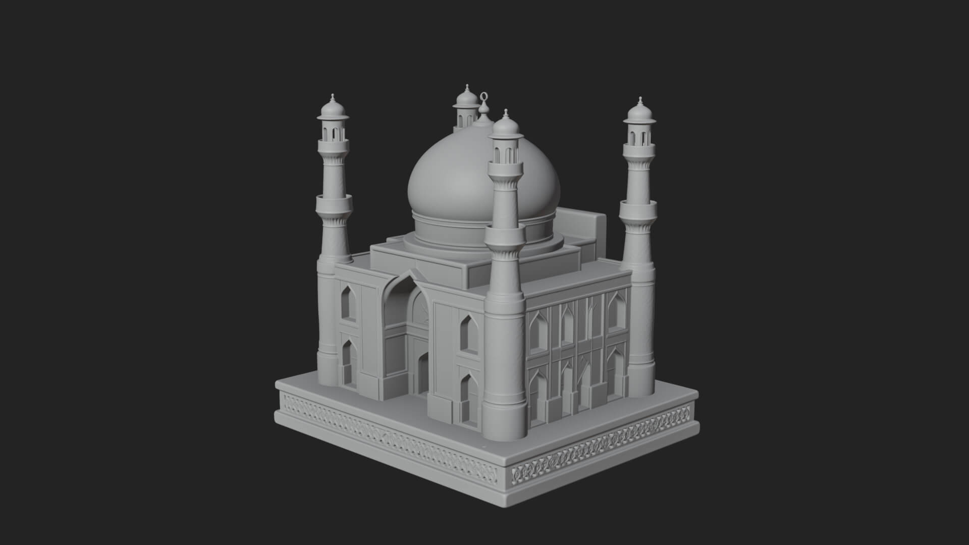 Domed Mosque Temple Design 13 3D Print Model 3D Model