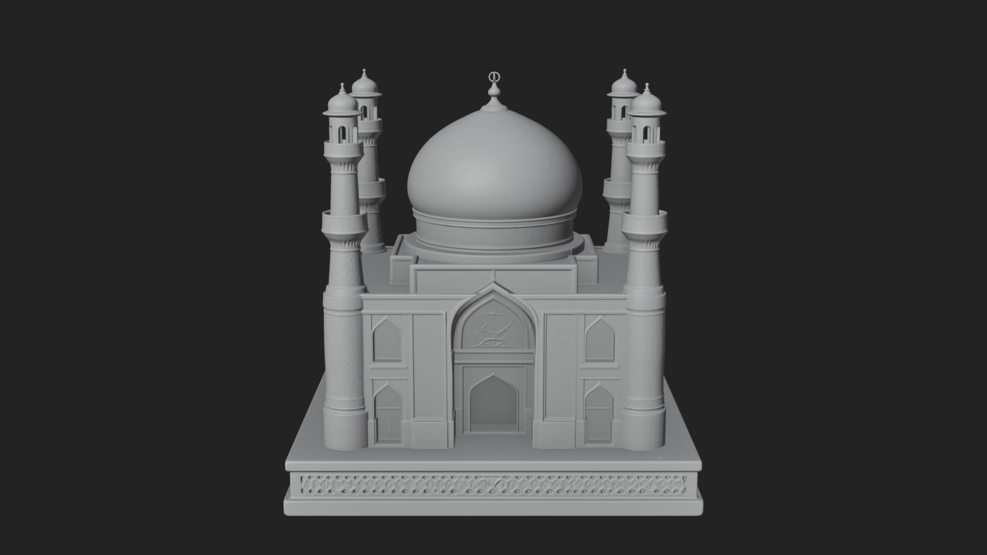 Domed Mosque Temple Design 13 3D Print Model 3D Model
