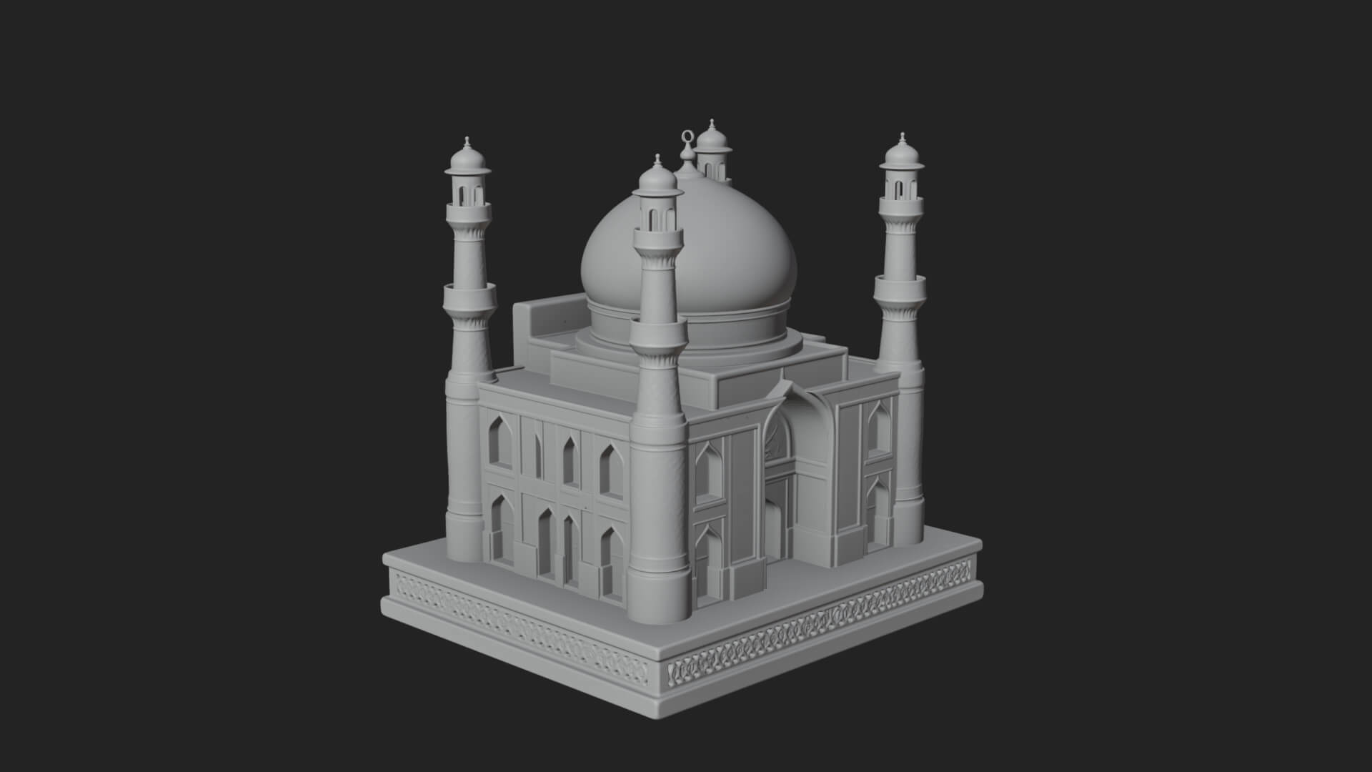 Domed Mosque Temple Design 13 3D Print Model 3D Model
