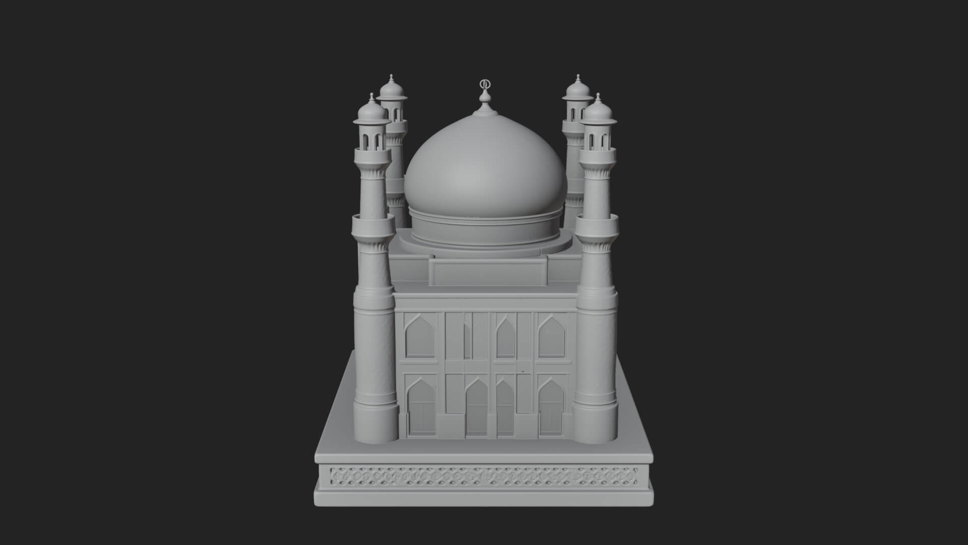 Domed Mosque Temple Design 13 3D Print Model 3D Model