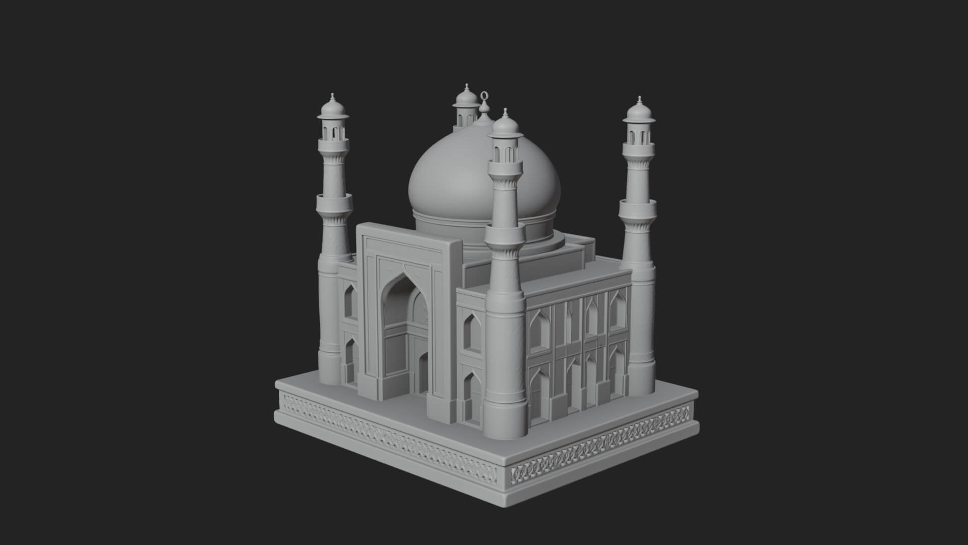 Domed Mosque Temple Design 13 3D Print Model 3D Model