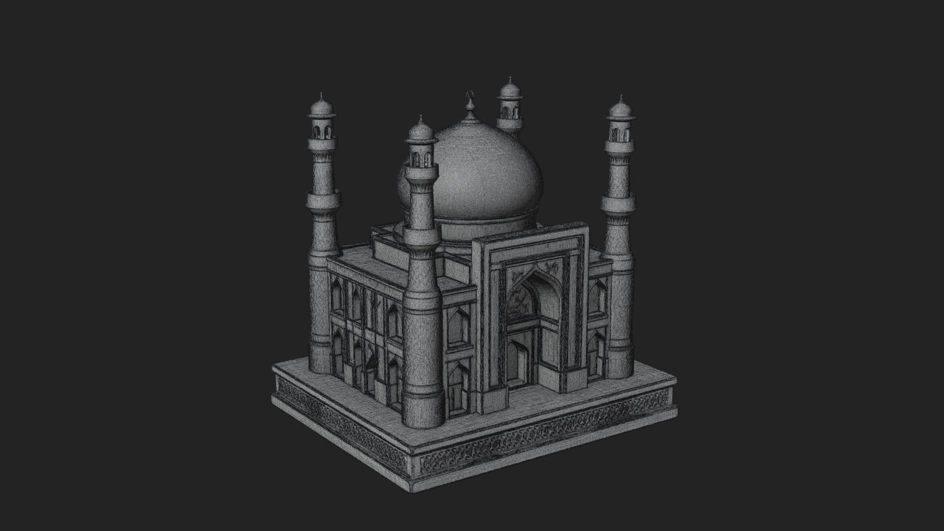 Domed Mosque Temple Design 13 3D Print Model 3D Model