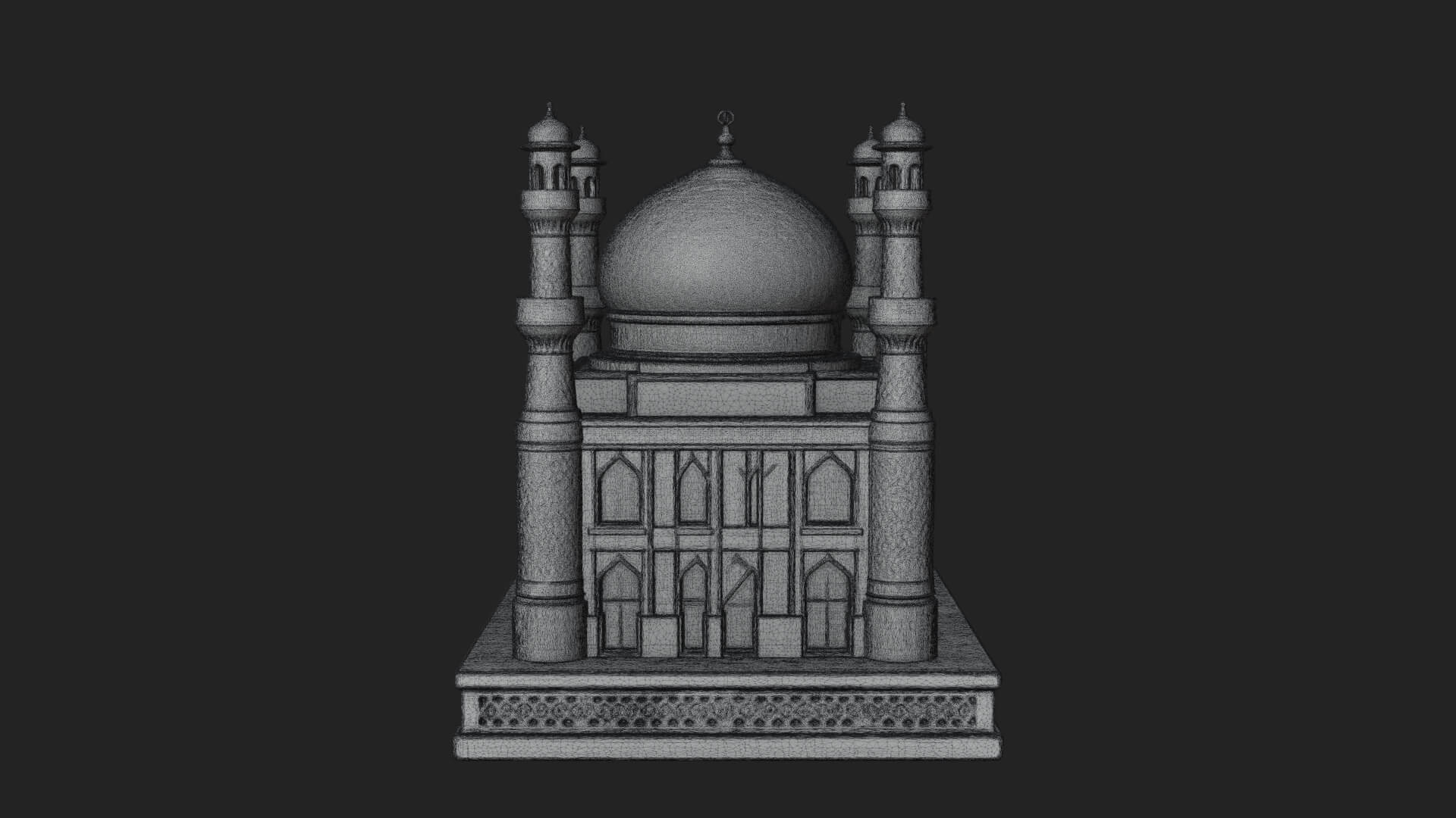 Domed Mosque Temple Design 13 3D Print Model 3D Model