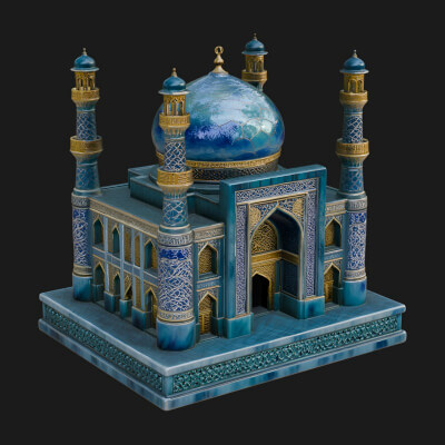 Domed Mosque Temple Design 13 3D Print Model