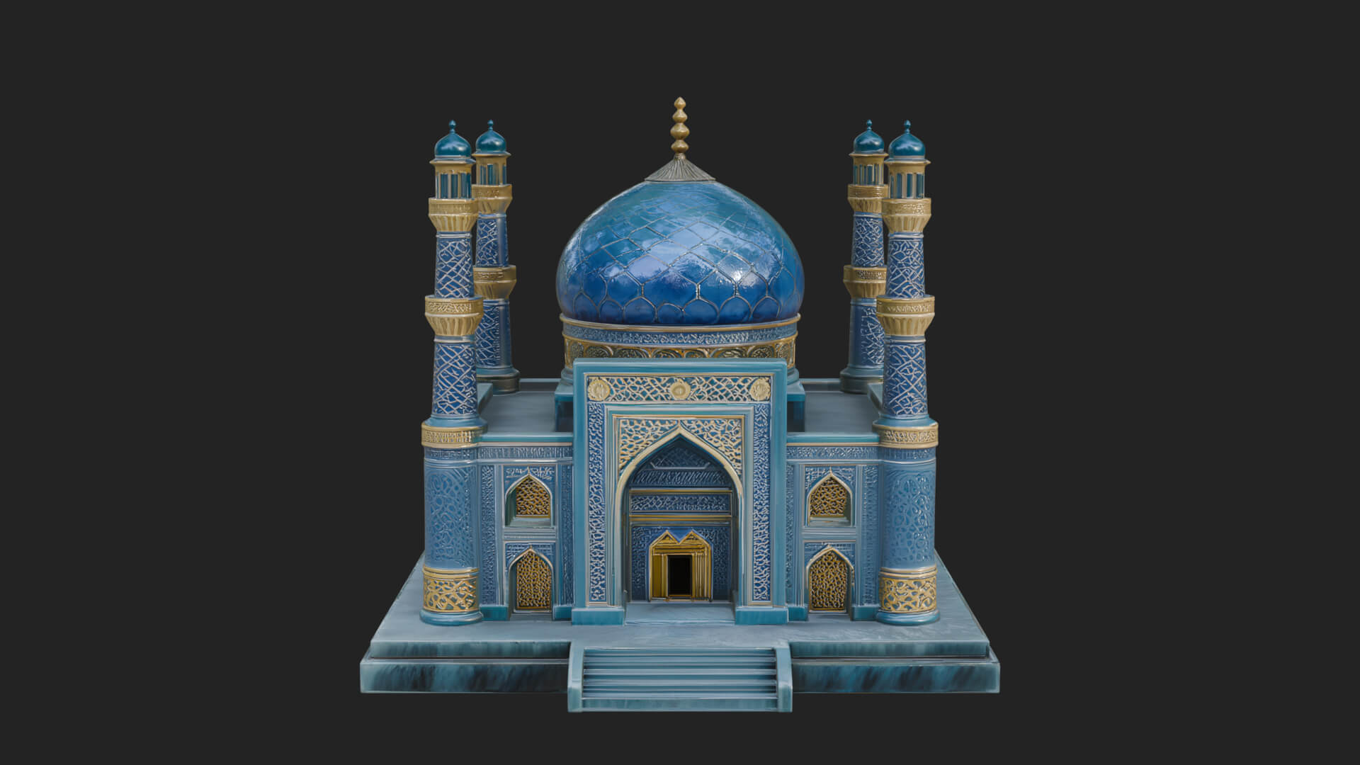 Domed Mosque Temple Design 14 3D Print Model 3D Model