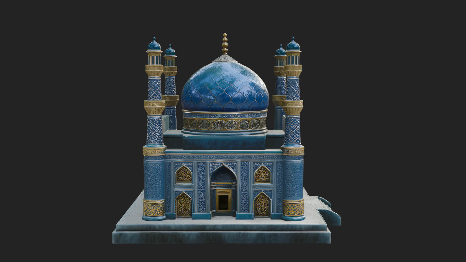 Domed Mosque Temple Design 14 3D Print Model 3D Model