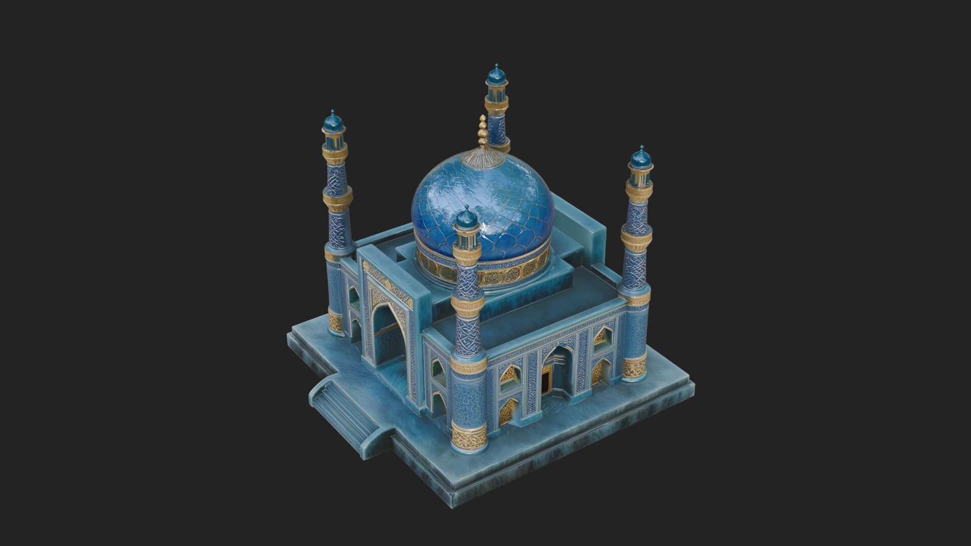 Domed Mosque Temple Design 14 3D Print Model 3D Model