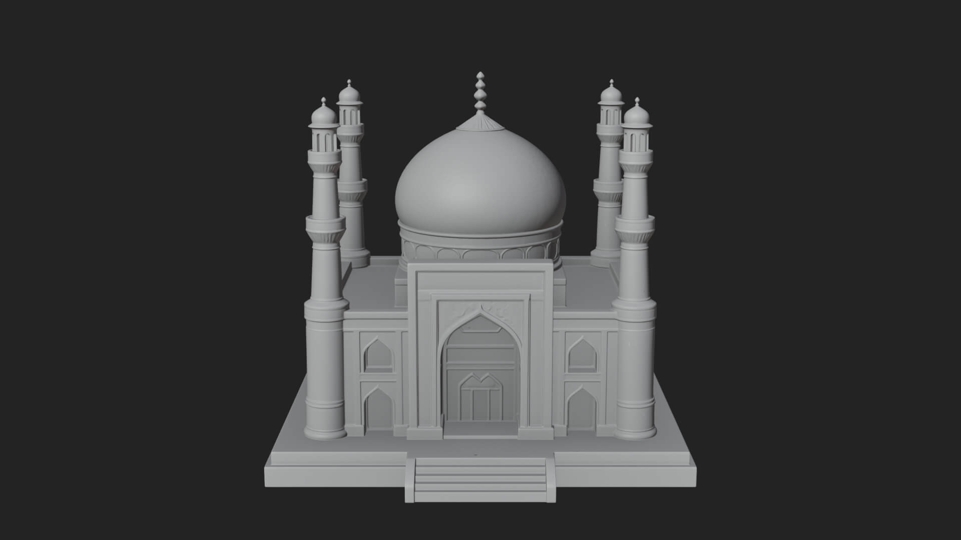Domed Mosque Temple Design 14 3D Print Model 3D Model