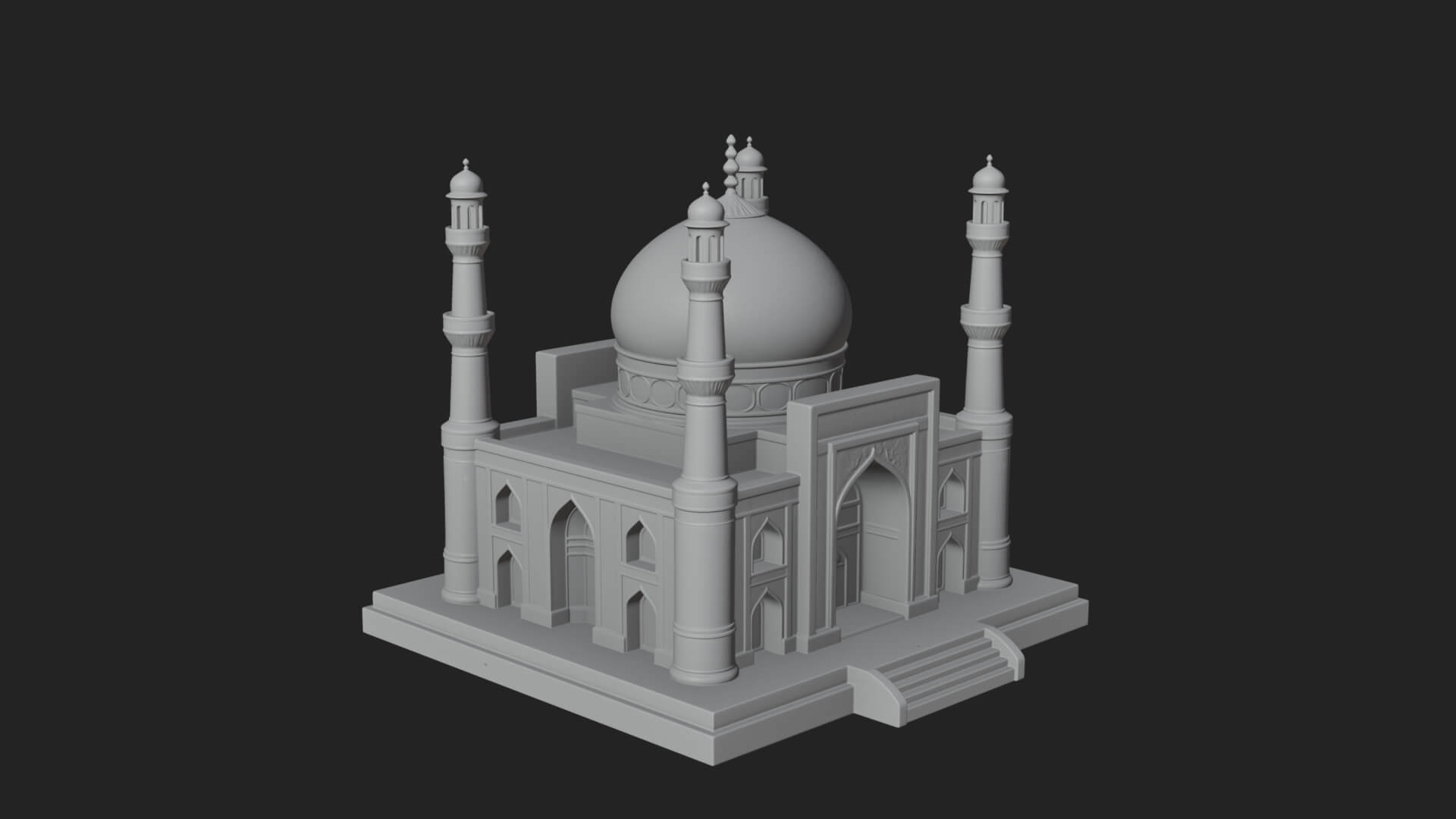 Domed Mosque Temple Design 14 3D Print Model 3D Model