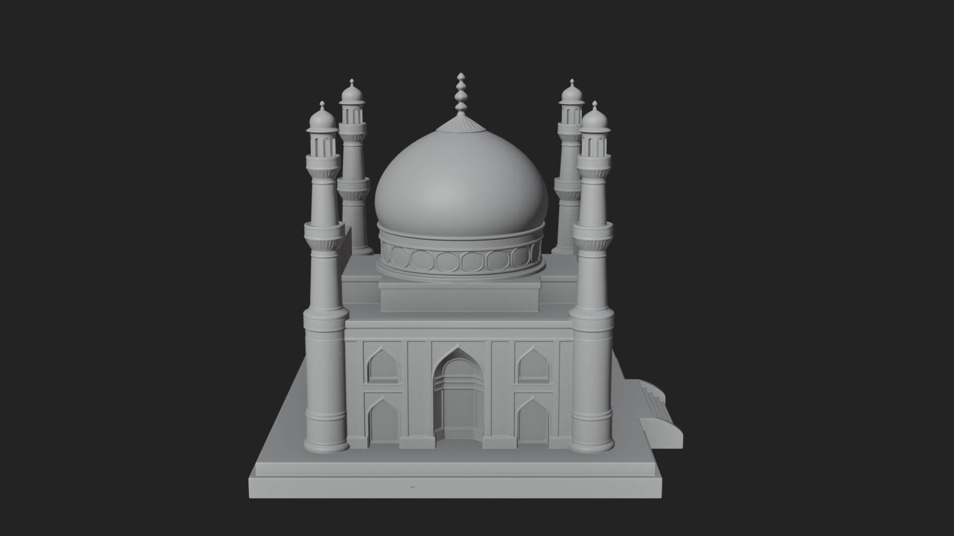 Domed Mosque Temple Design 14 3D Print Model 3D Model