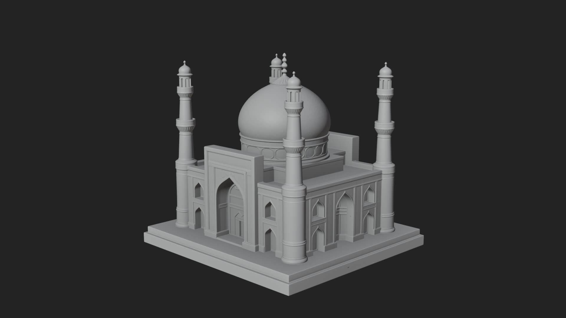 Domed Mosque Temple Design 14 3D Print Model 3D Model