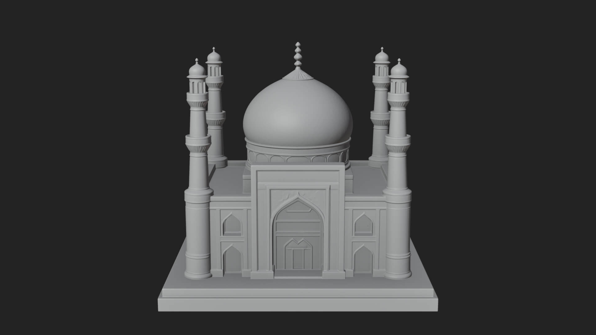 Domed Mosque Temple Design 14 3D Print Model 3D Model