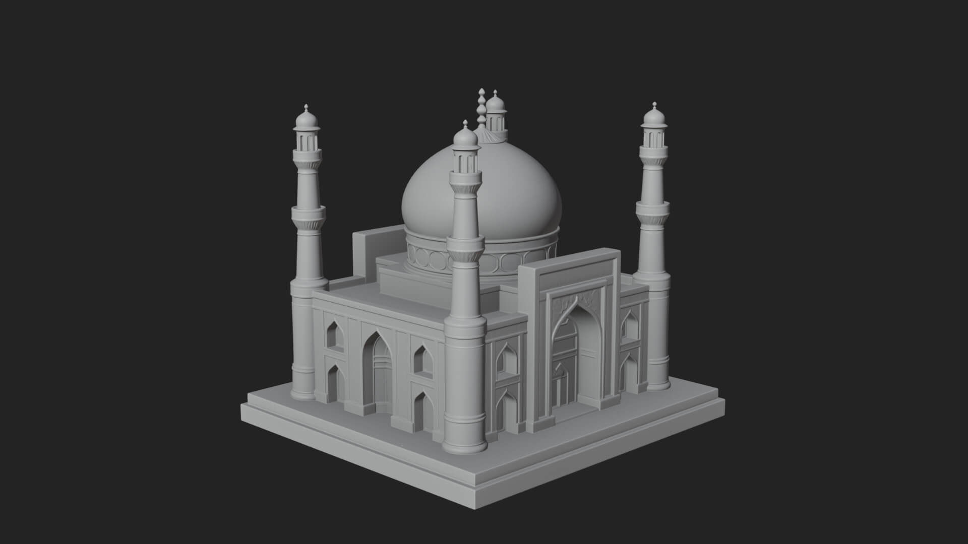 Domed Mosque Temple Design 14 3D Print Model 3D Model