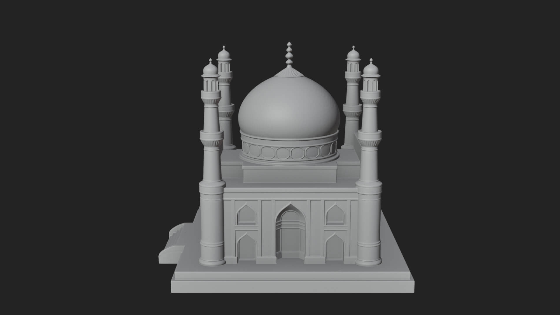 Domed Mosque Temple Design 14 3D Print Model 3D Model
