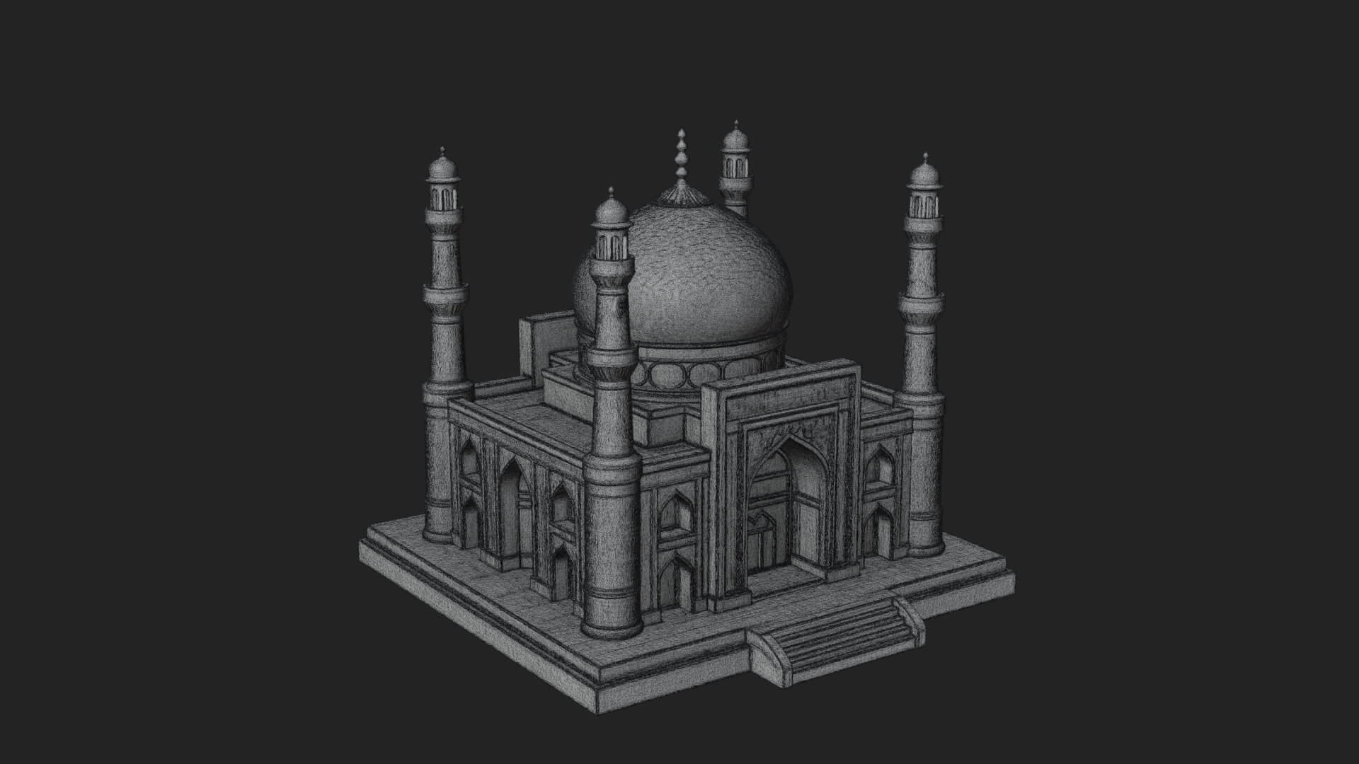 Domed Mosque Temple Design 14 3D Print Model 3D Model