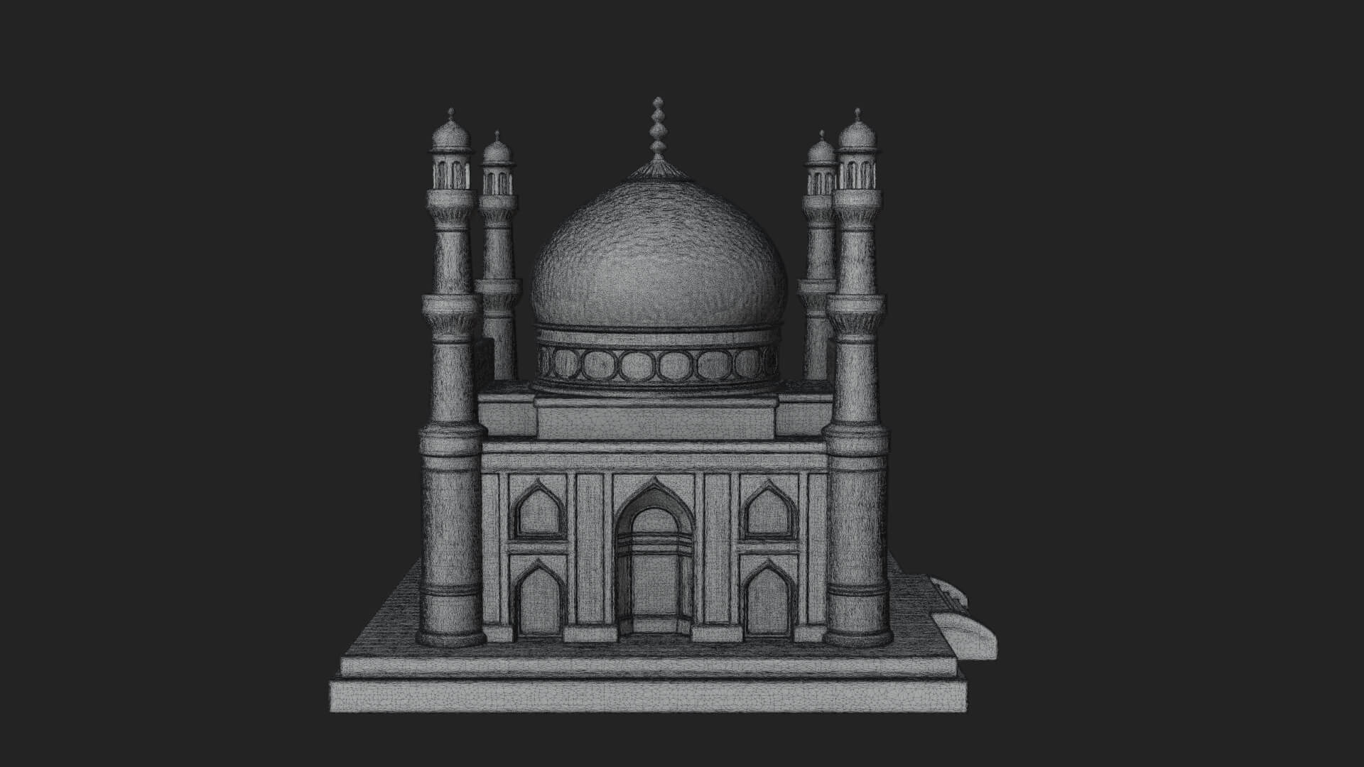 Domed Mosque Temple Design 14 3D Print Model 3D Model