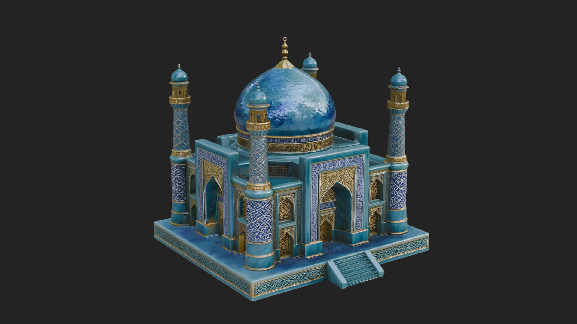 Domed Mosque Temple Design 15 3D Print Model 3D Model