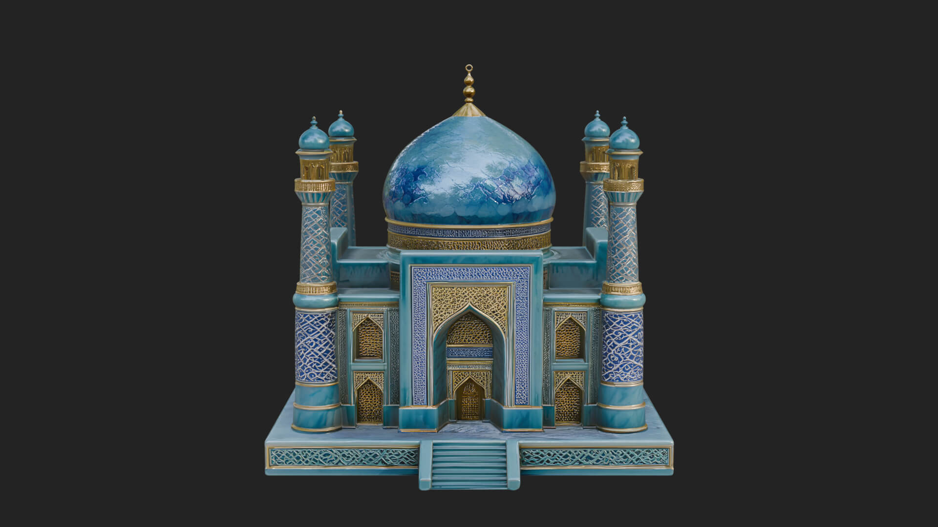 Domed Mosque Temple Design 15 3D Print Model 3D Model
