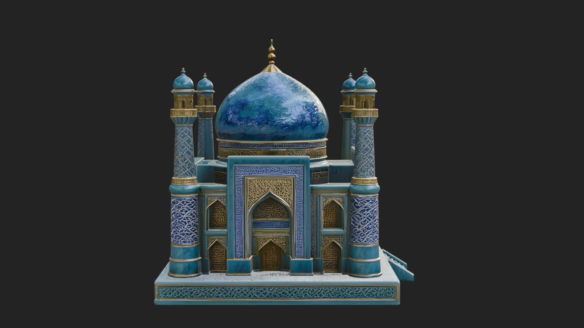 Domed Mosque Temple Design 15 3D Print Model 3D Model