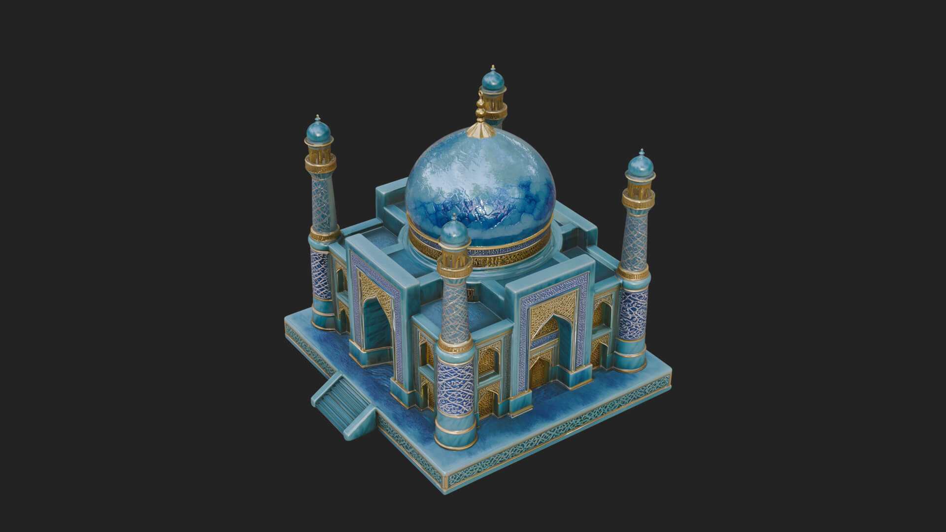 Domed Mosque Temple Design 15 3D Print Model 3D Model